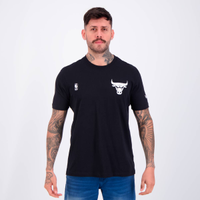 Camiseta New Era NBA Chicago Bulls Preta e Branca