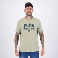 Camiseta Puma Graphics Varsity Cinza