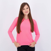Camiseta Selene Manga Longa UV50+ Sport Feminina Rosa Neon
