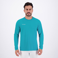 Camiseta Topper Basic Poliamida Manga Longa Azul