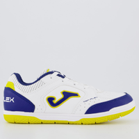 Chuteira Joma Top Flex Jr Futsal Juvenil Branca e Azul