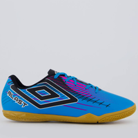 Chuteira Umbro Blast Futsal Azul e Rosa