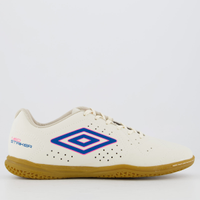 Chuteira Umbro Neo Striker II Futsal Branca e Rosa