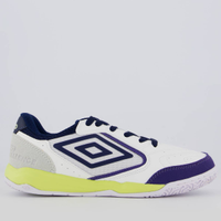 Chuteira Umbro Pro Challenge Uptake Futsal Branca e Roxa