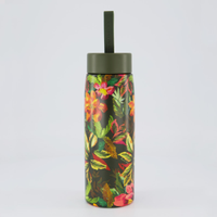 Garrafa Farm Que Sede Painted Flowers 750ML Verde