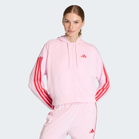 Jaqueta Adidas 3 Stripes com Capuz Feminina Rosa e Vermelha
