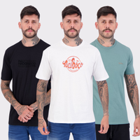 Kit 03 Camisetas Nicoboco Preta Verde e Branca