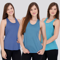 Kit 3 Regatas Area New Bio Feminina Azul