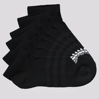 Kit Meia Adidas Cano Baixo I 6 Pares Preta e Branca