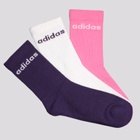 Kit Meia Adidas ESS Linear Crew 3 Pares Infantil R