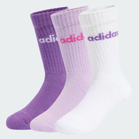 Kit Meia Adidas Linear CRW 3 Pares Infantil Branca e Lilás