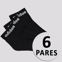 Kit Meia Adidas Logo Linear Ankle 6 Pares Preto