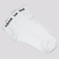 Kit Meia Adidas Logo Linear ESS 3 Pares Cano Médio Branca e Preta