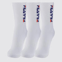 Kit Meia Fila 3 Pares Cano Alto Double Branco
