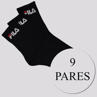 Kit Meia Fila 9 Pares Cano Médio Preto