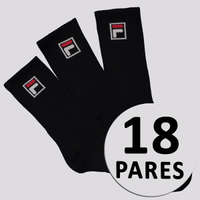 Kit Meia Fila Fbox 18 Pares Cano Alto Preto
