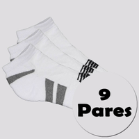 Kit Meia New Balance Cano Invisível Branco 9 Pares