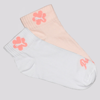 Kit Meia Puma Cano Baixo 2 Pares Infantil Rosa e Branco