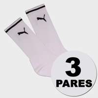 Kit Meia Puma Cano Longo 3 Pares Branca