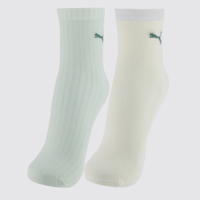 Kit Meia Puma Cano Médio 2 Pares Feminina Verde e
