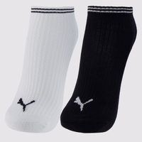 Kit Meia Puma Sapatilha 2 Pares Feminina Preta e B
