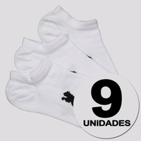 Kit Meia Puma Sapatilha 9 Pares Infantil Branca