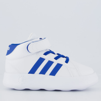 Tênis Adidas Grand Court Mid Juvenil Branco e Azul