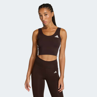 Top Adidas Treino 3 Stripes Feminino Marrom e Branco