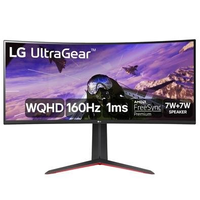 Monitor Gamer Curvo LG UltraGear 34", 2K WQHD, UltraWide, 160Hz, 1ms, FreeSync Premium, HDR10, Som Integrado - 34GP63A-B
