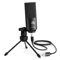Microfone Gamer Condensador Fifine K680, USB, Plug & Play, Podcast e PC, Preto - K680