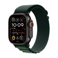 Apple Watch Ultra 2 GPS + Cellular, Caixa Preta de Titânio de 49 mm, Pulseira Loop Alpina Verde Escura, Tamanho M - MX4R3BE/A