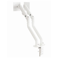 Suporte de Mesa Articulado para 2 Monitores de 15" a 34" Dual Iron Lift Rise Mode, Ajuste de altura, Pistão a Gás, Branco - RM-IL-02-W