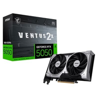 Placa de Vídeo MSI GeForce RTX 5050 8G VENTUS 2X OC NVIDIA GeForce, 8GB GDDR6, 128 bits, 2617 MHz, DLSS 4, Ray Tracing - G5050-8V2C