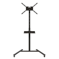 Pedestal de Chão para TVs de 19" a 56", com Rodízios, Bandeja e Ajuste de Altura, Preto - pedestal-class-pr