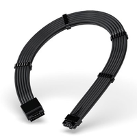 Cabo Extensor de Fonte Rise Mode Sleeved 12VHPWR, PCIE 5.0 16pin (12+4), 30cm, Preto - RM-SL-01-12VHPWR-FB