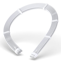 Cabo Extensor de Fonte Rise Mode Sleeved 12VHPWR, PCIE 5.0 16pin (12+4), 60cm, Branco - RM-SL-02-12VHPWR-FW