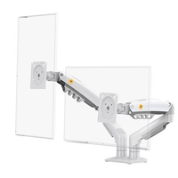 Suporte de Mesa Articulado para 2 Monitores de 17" a 27" North Bayou, Ajustes com Pistão a Gás, Branco - F160-XE NB