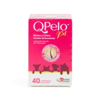 QPelo Pet Suplemento Alimentar para Cães e Gatos - 40 comprimidos