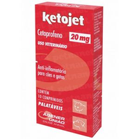 Ketojet 20mg Anti-inflamatório para Cães e Gatos - 10 comprimidos