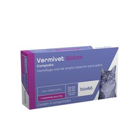 Vermífugo Vermivet para Gatos Composto Biovet - 4 comprimidos