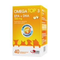 Suplemento para Cães e Gatos Omega Top 3 500 mg - 40 Cápsulas