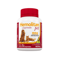 Hemolitan Pet Comprimidos Cães e Gatos - 30 Comprimidos