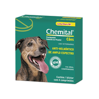 Chemital Anti-helmíntico para Cães - 4 comprimidos