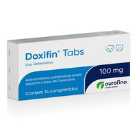 Doxifin Tabs 100mg Antimicrobiano para Cães e Gatos - 14 comprimidos