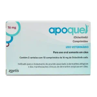 Apoquel 16 mg - Tratamento para coceira em Cães - 20 comprimidos