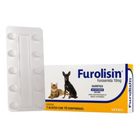 Furolisin 10mg Diurético para Cães e Gatos - 10 comprimidos