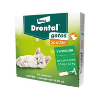 Vermífugo Drontal Spot On para Gatos 0,5kg a 2,5kg - 1 bisnaga
