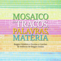 Mosaico de traços, palavras, matéria