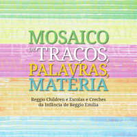Mosaico de traços, palavras, matéria