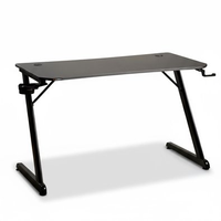 Mesa Gamer Husky Snow, Preto - Superfície em Fibra de Carbono, Suporte para Headset e Copo, Resistente à Umidade - HDG100